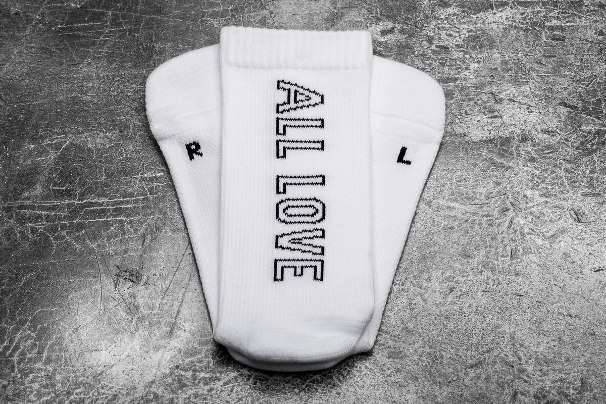 Nobull Crew All Love Men's Socks White | Australia (WT1924)